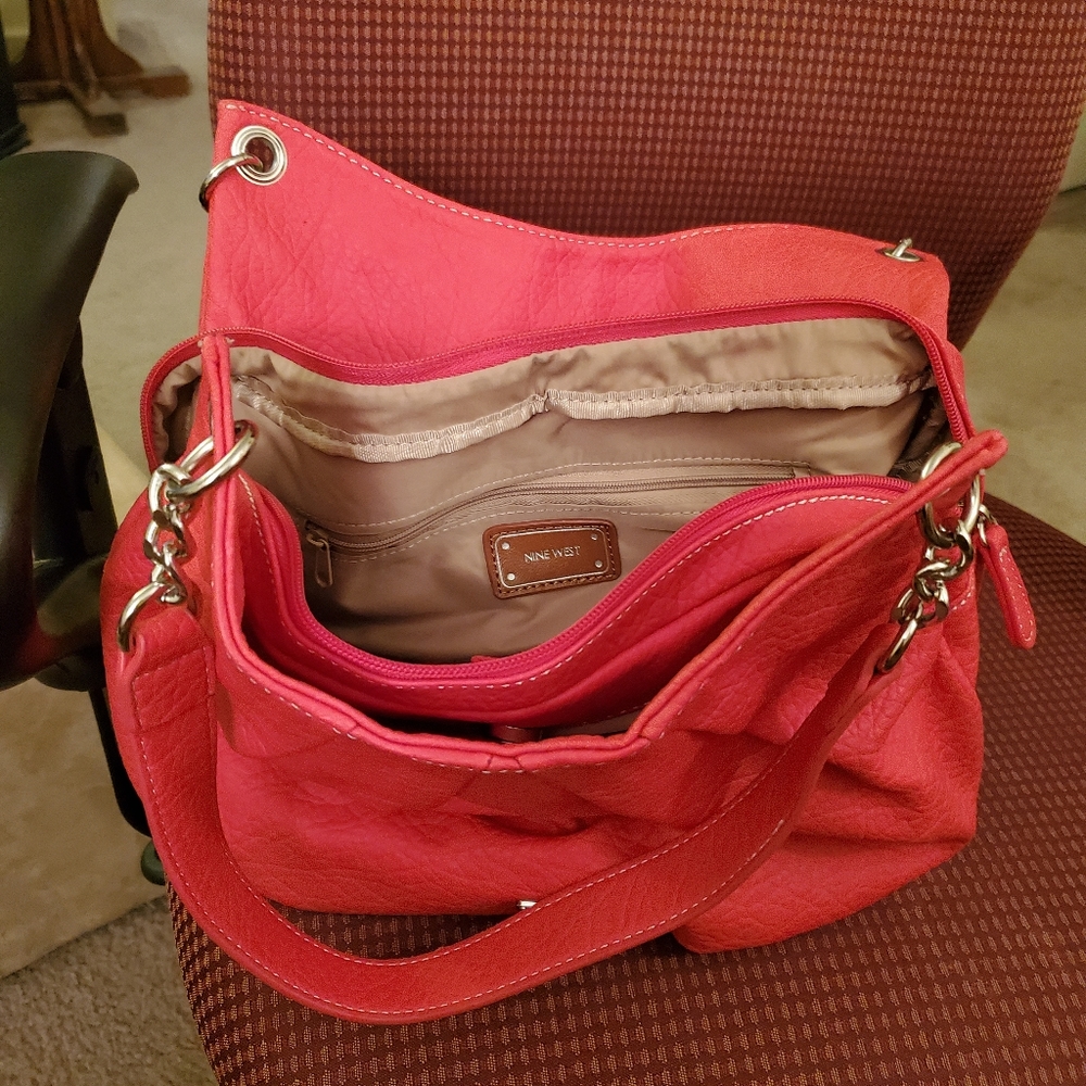 Red nine west shoulder bag